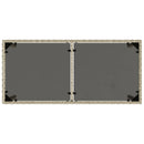 havebord med glastop 115x54x74 cm polyrattan lysegrå
