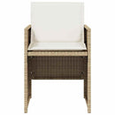 spisebordssæt til haven 5 dele med hynder polyrattan beige