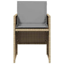 spisebordssæt til haven 5 dele med hynder polyrattan beige