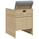 spisebordssæt til haven 5 dele med hynder polyrattan beige