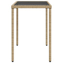 spisebordssæt til haven 5 dele med hynder polyrattan beige