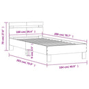 sengeramme med sengegavl 100x200 cm konstrueret træ hvid