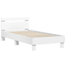 sengeramme med sengegavl 90x200 cm konstrueret træ hvid