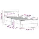 sengeramme med sengegavl 90x200 cm konstrueret træ hvid