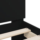 sengeramme med sengegavl 90x200 cm konstrueret træ sort