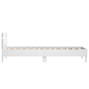 sengeramme med sengegavl 90x190 cm konstrueret træ hvid