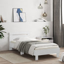 sengeramme med sengegavl 90x190 cm konstrueret træ hvid
