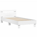 sengeramme med sengegavl 75x190 cm konstrueret træ hvid