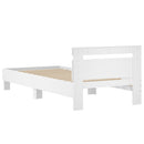 sengeramme med sengegavl 75x190 cm konstrueret træ hvid