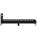 sengeramme med sengegavl 75x190 cm konstrueret træ sort