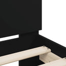 sengeramme med sengegavl 75x190 cm konstrueret træ sort