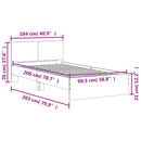 sengeramme med sengegavl 100x200 cm konstrueret træ betongrå