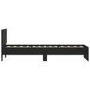 sengeramme med sengegavl 90x200 cm konstrueret træ sort