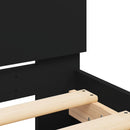 sengeramme med sengegavl 90x200 cm konstrueret træ sort