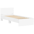 sengeramme med sengegavl 75x190 cm konstrueret træ hvid