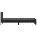 sengeramme med sengegavl 75x190 cm konstrueret træ sort