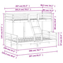 køjeseng 80x200/120x200 cm massivt fyrretræ