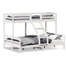 køjeseng 90x200/140x200 cm massivt fyrretræ hvid