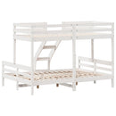 køjeseng 90x200/140x200 cm massivt fyrretræ hvid