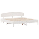 sengeramme uden madras 200x200 cm massivt fyrretræ hvid