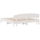 sengeramme uden madras 200x200 cm massivt fyrretræ hvid