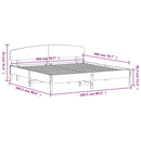 sengeramme uden madras 200x200 cm massivt fyrretræ hvid
