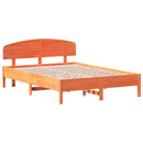 sengeramme uden madras 140x200 cm massivt fyr gyldenbrun