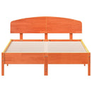 sengeramme uden madras 140x190 cm massivt fyrretræ gyldenbrun