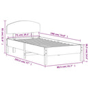 sengeramme uden madras 75x190 cm massivt fyrretræ