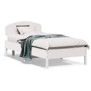 sengeramme uden madras 75x190 cm massivt fyrretræ hvid