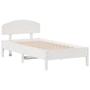 sengeramme uden madras 75x190 cm massivt fyrretræ hvid