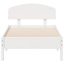 sengeramme uden madras 75x190 cm massivt fyrretræ hvid