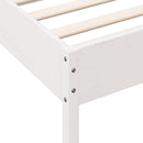 sengeramme uden madras 75x190 cm massivt fyrretræ hvid