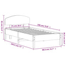 sengeramme uden madras 75x190 cm massivt fyrretræ hvid