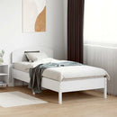 sengeramme uden madras 75x190 cm massivt fyrretræ hvid