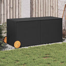 opbevaringsboks med hjul 283 l polyrattan sort