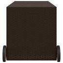 opbevaringsboks med hjul 283 l polyrattan brun