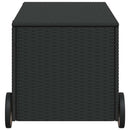 opbevaringsboks med hjul 190 l polyrattan sort