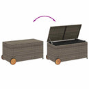 opbevaringsboks med hjul 190 l polyrattan grå