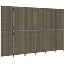 rumdeler 6 paneler polyrattan grå