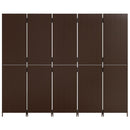 rumdeler 5 paneler polyrattan brun