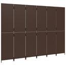 rumdeler 6 paneler polyrattan brun