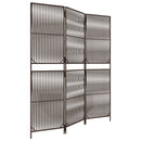 rumdeler 3 paneler polyrattan brun