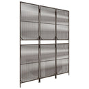 rumdeler 3 paneler polyrattan brun
