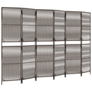 rumdeler 6 paneler polyrattan brun