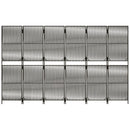 rumdeler 6 paneler polyrattan grå