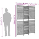 rumdeler 3 paneler polyrattan brun