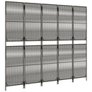 rumdeler 5 paneler polyrattan grå