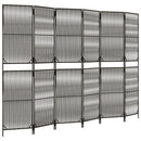 rumdeler 6 paneler polyrattan grå