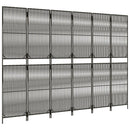 rumdeler 6 paneler polyrattan grå